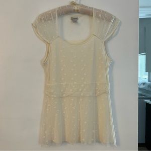 Banana Republic Factory cream lace tunic blouse